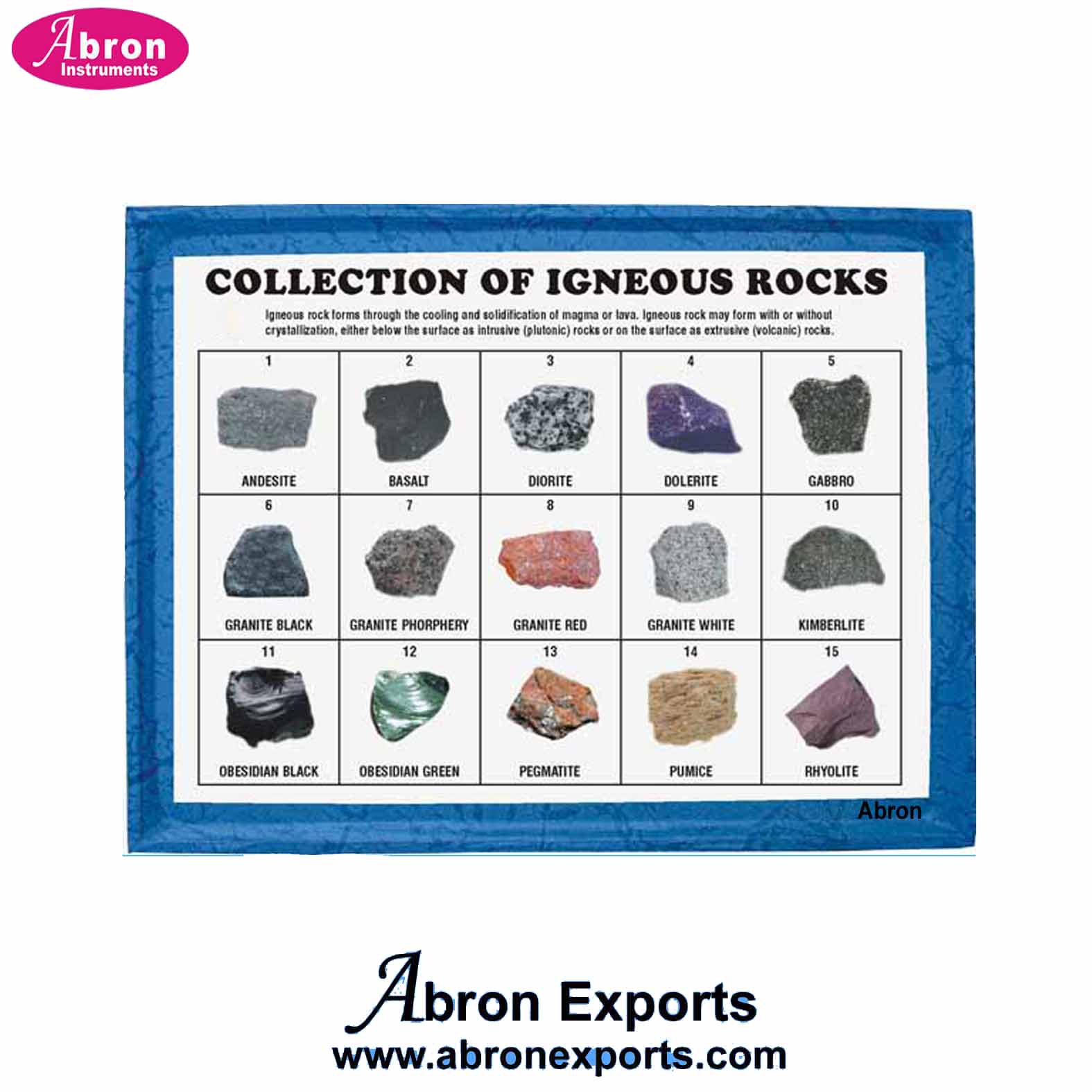 Collection set of 20 Minerals set display card box